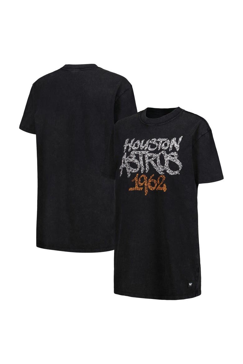 Women's The Wild Collective Black Houston Astros T-Shirt Dress, Main, color, Black