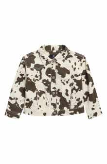 Kids' Cow Print Denim Jacket