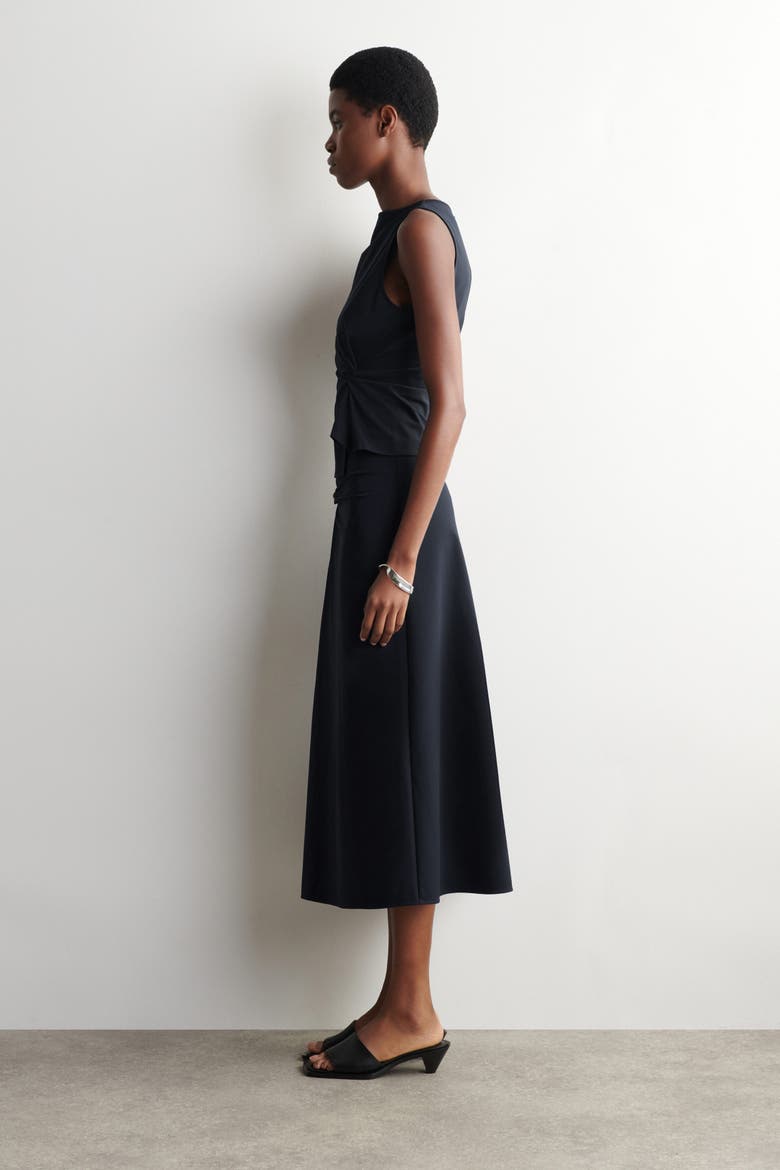 Twist-Detail Jersey Top, Alternate, color, NAVY