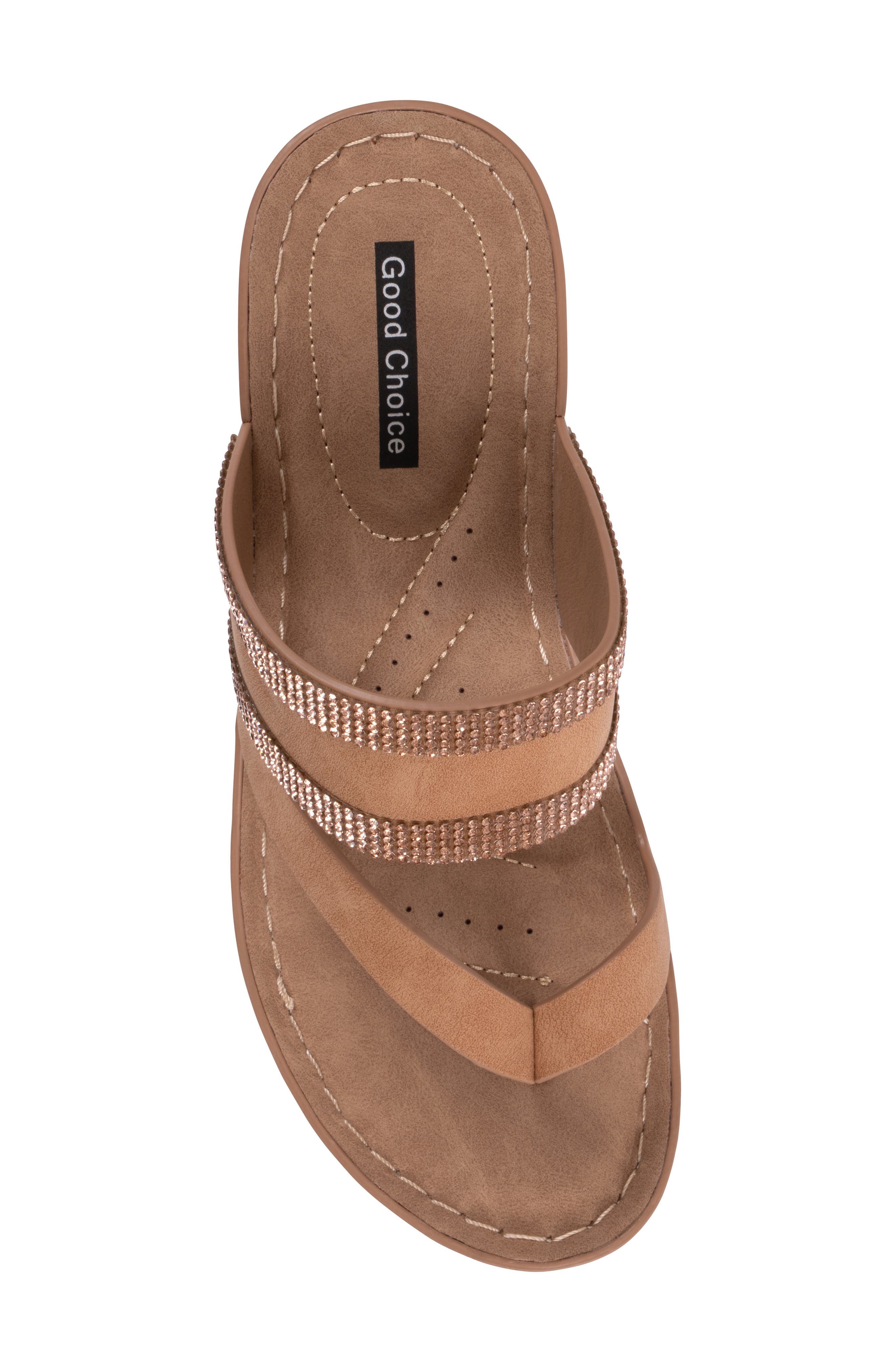 GOOD CHOICE NEW YORK Brazen Wedge Sandal, Alternate, color, Tan
