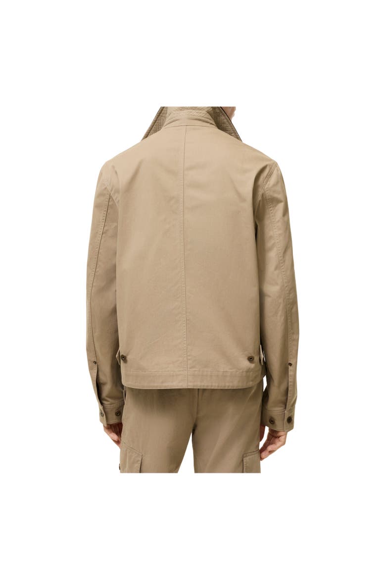 Leather Collar Cotton Workwear Jacket, Alternate, color, Saltmarsh beige