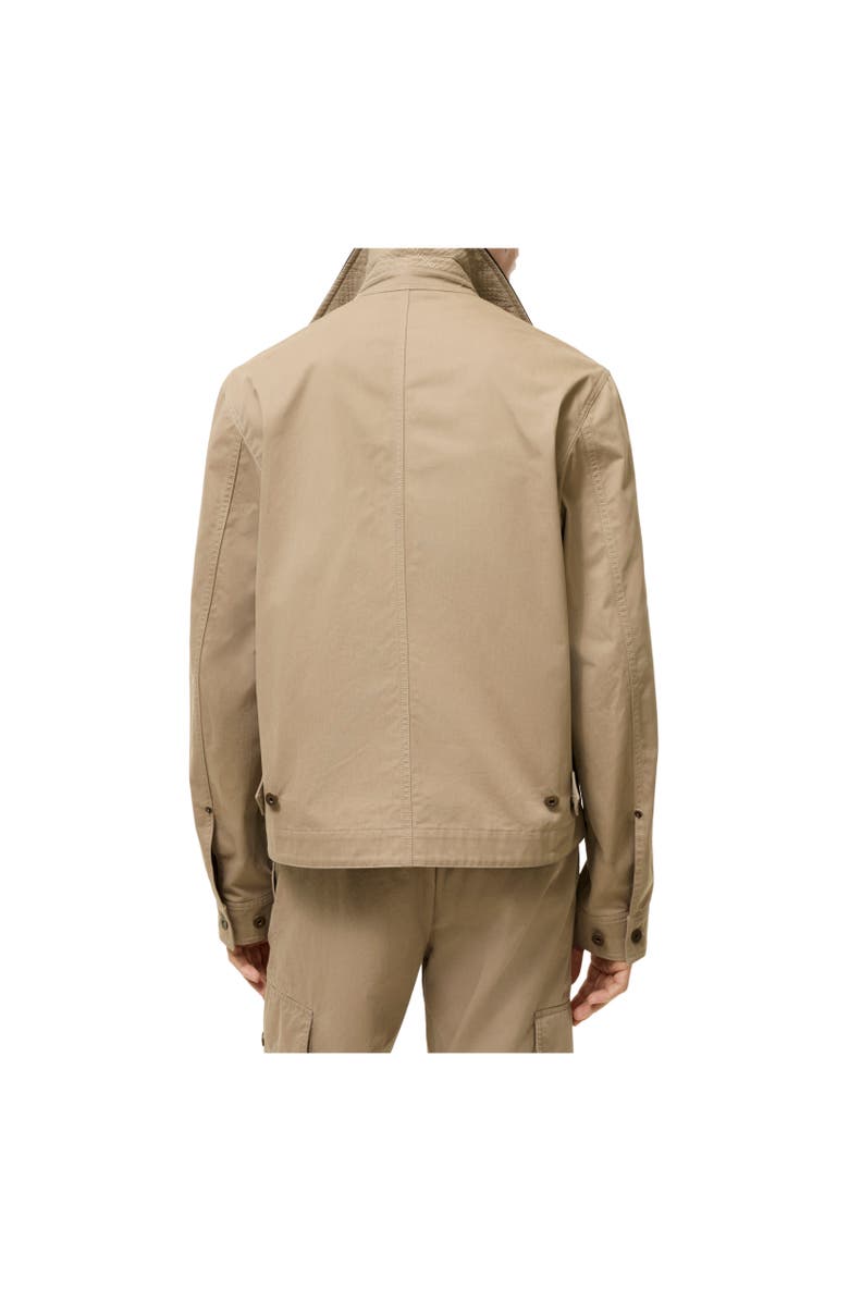 Burberry Leather Collar Cotton Workwear Jacket, Alternate, color, Saltmarsh Beige