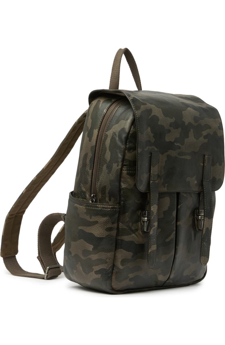 Frye Leather Camo Backpack, Alternate, color,
