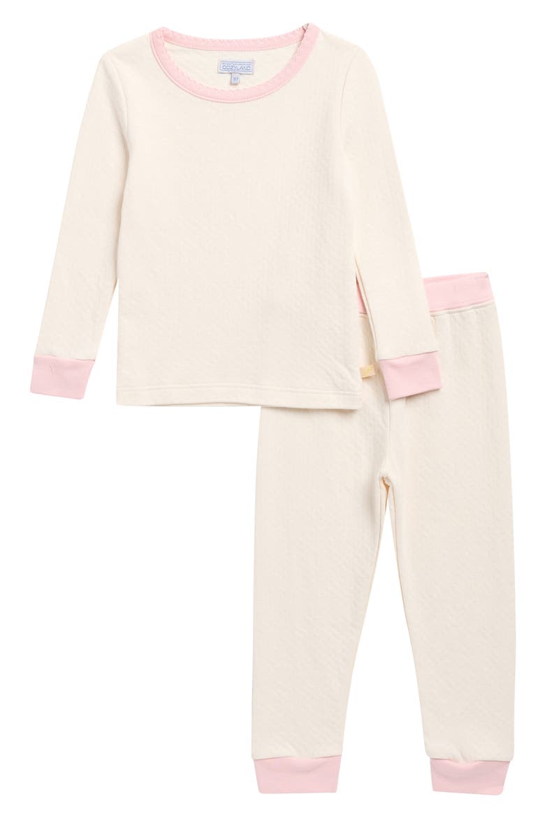 Kids' Riley Fitted Two-Piece Pima Cotton Pajamas, Main, color, ROSE WATER