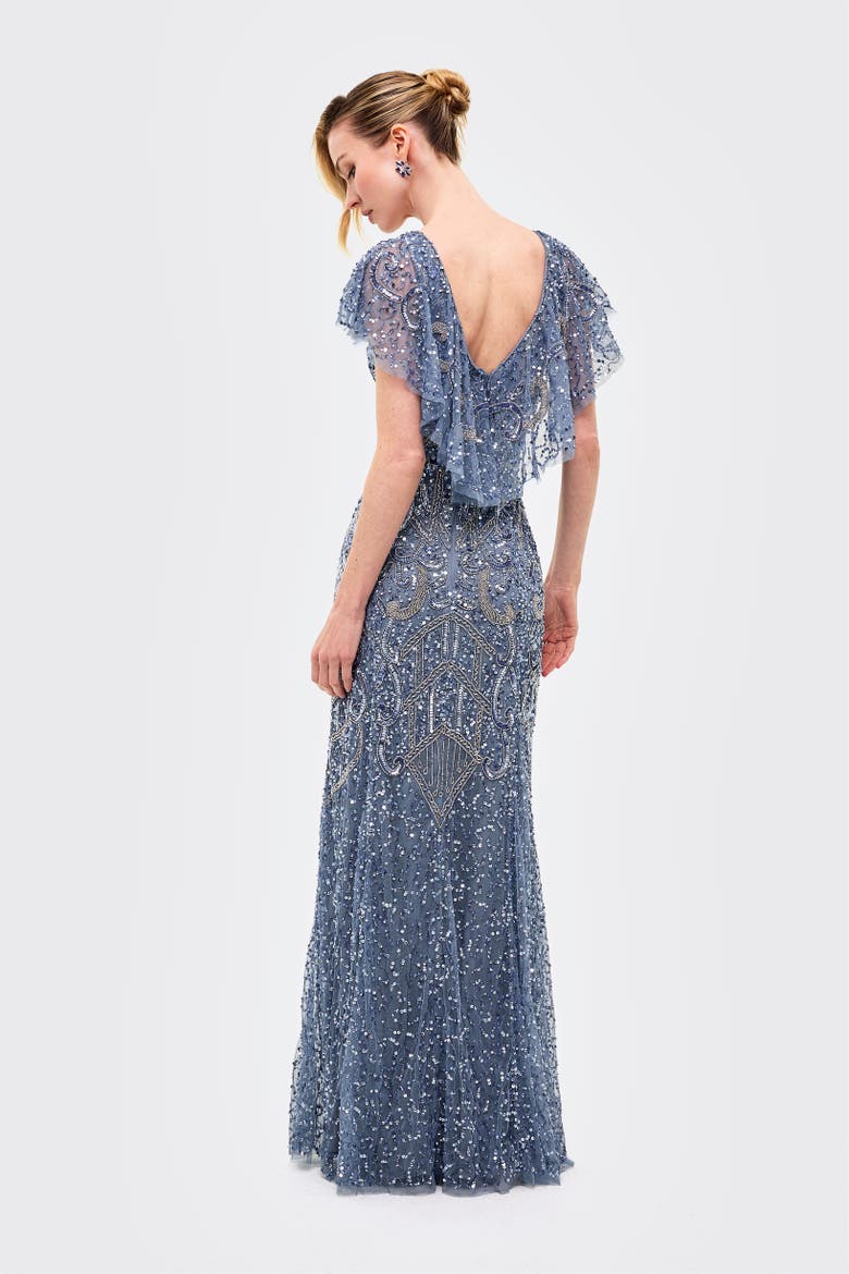 Embellished Sequin Maxi Gown, Alternate, color, POWDER BLUE