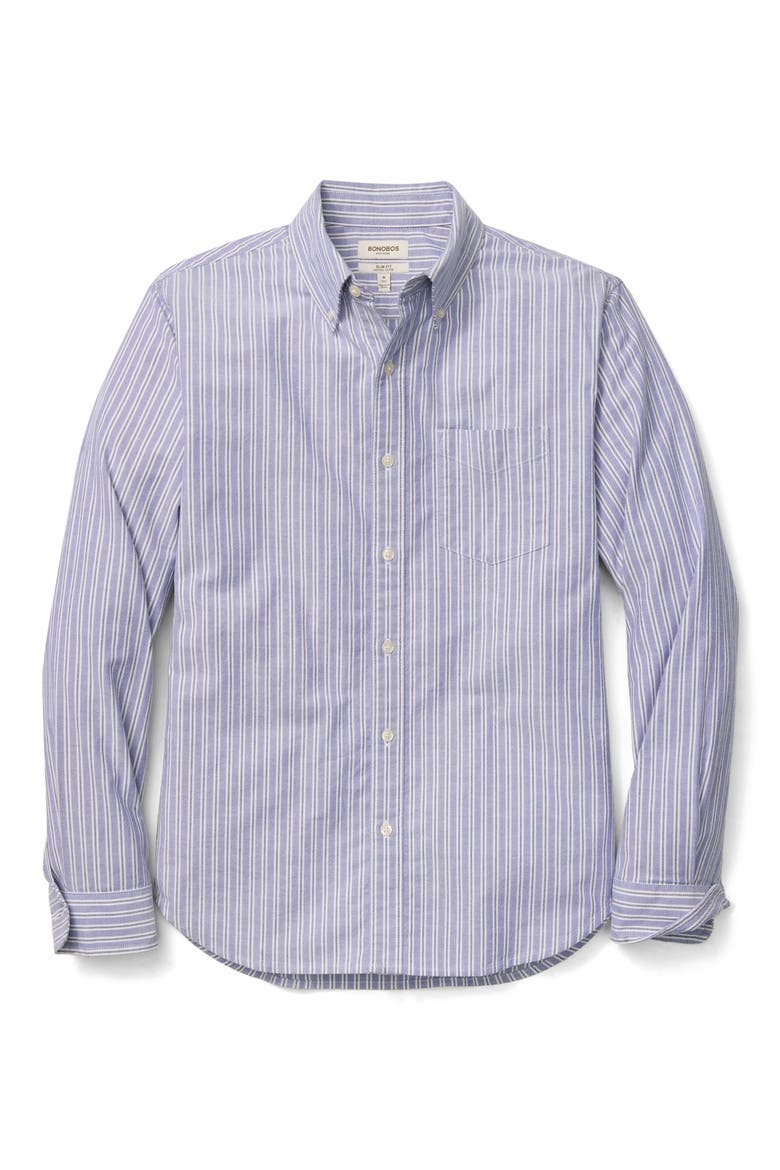 Everyday Slim Fit Stripe Cotton Button-Down Oxford Shirt, Alternate, color, DEXTER OXFORD STRIPE C9