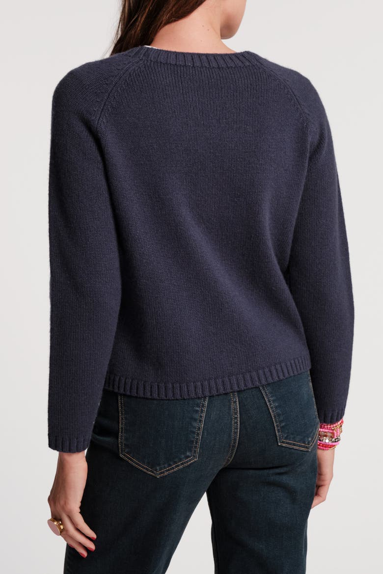 Bouquet Cardigan, Alternate, color, Navy/Pink