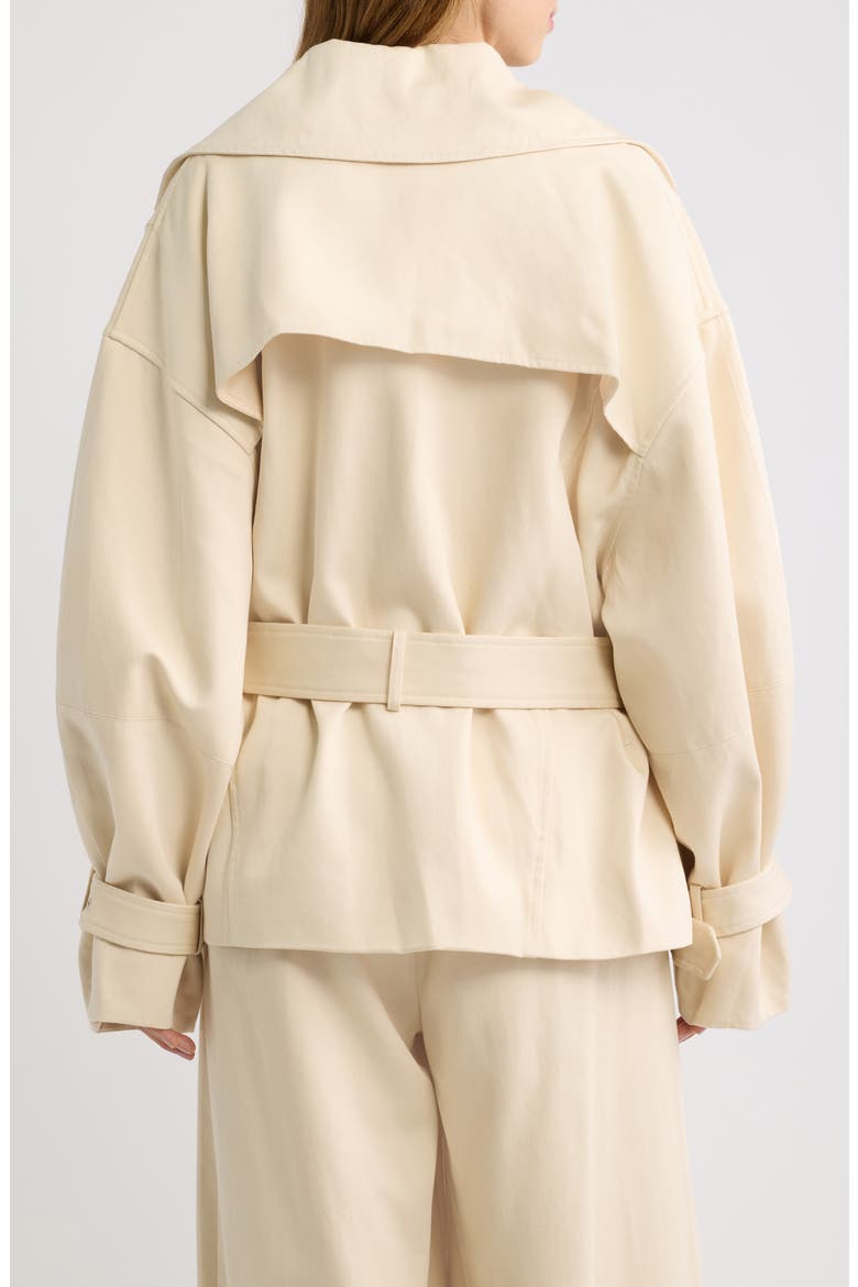 Double Breasted Short Trench Coat, Alternate, color, STONE
