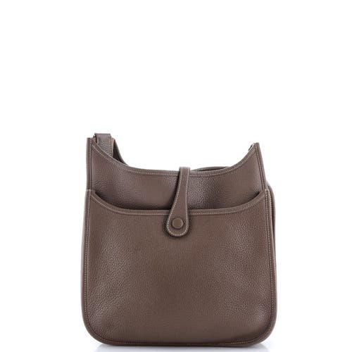 Pre-owned Hermes Hermes Evelyne Bag Gen Iii Clemence Pm In Brown