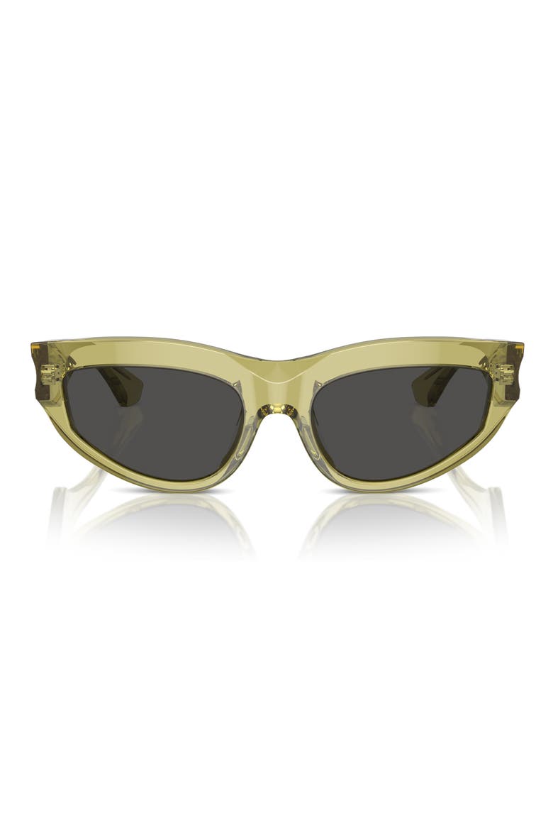 55mm Cat Eye Sunglasses, Main, color, GREEN