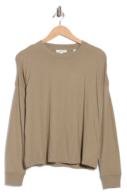 Vince Long Sleeve Drop Shoulder Top In Neutral