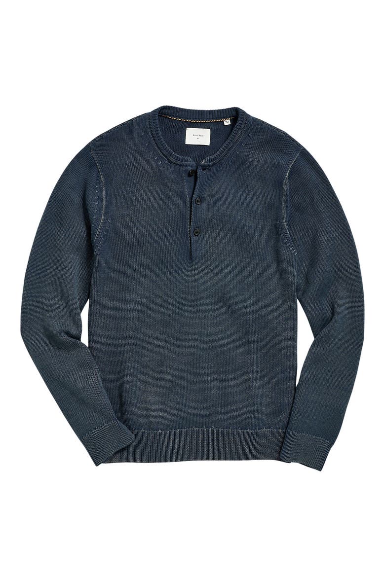 Cotton & Alpaca Henley Sweater, Main, color, CARBON BLUE