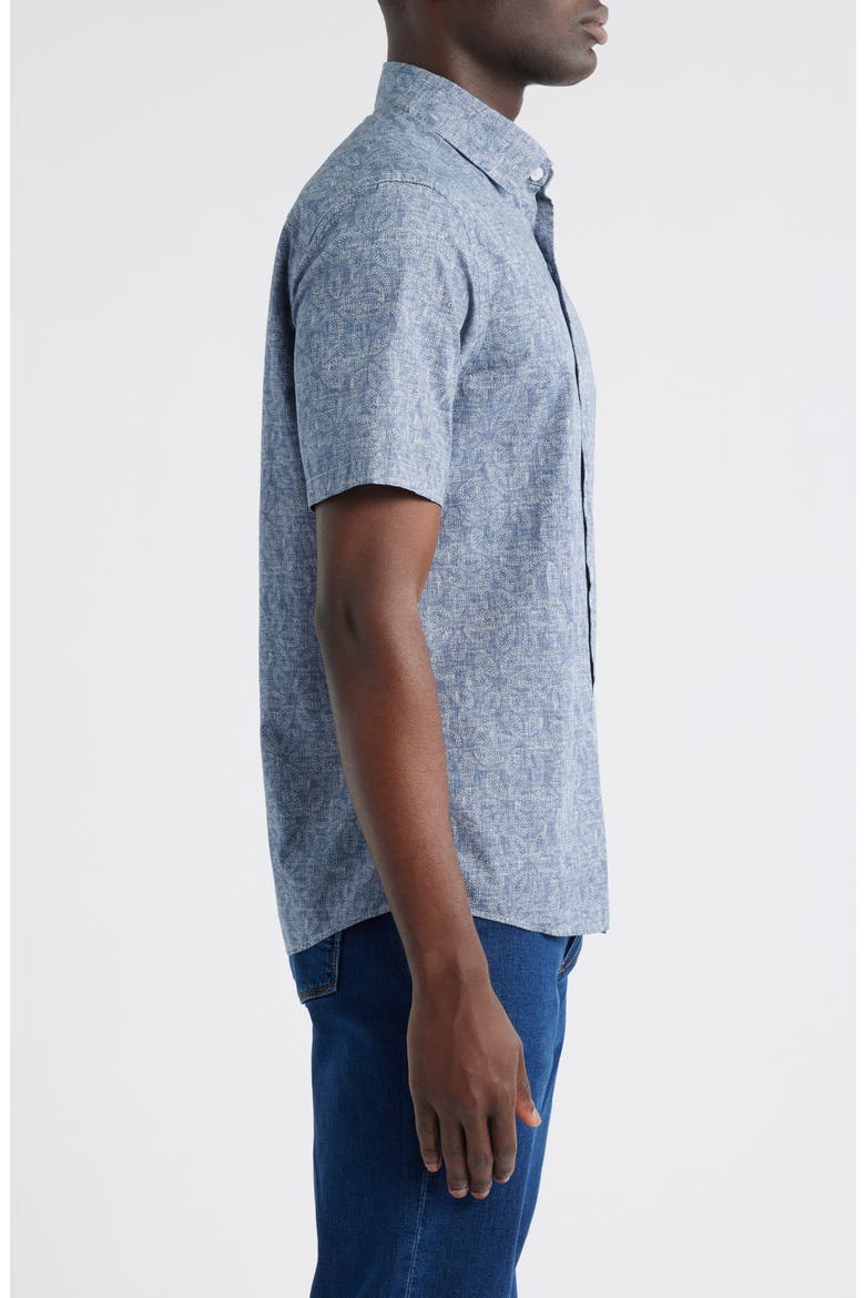 Roland Short Sleeve Button-Up Shirt, Alternate, color, BLUE