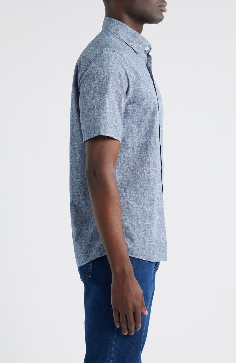 Robert Barakett Roland Short Sleeve Button-Up Shirt, Alternate, color, Blue