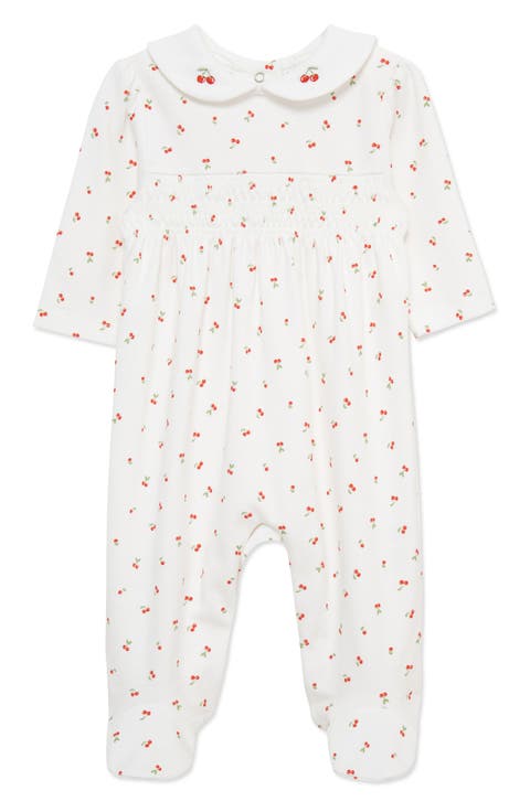 Tiny Cherries Pima Cotton Footie (Baby) (Nordstrom Exclusive)