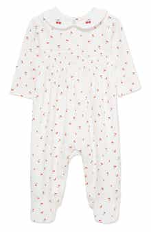 Little Me Tiny Cherries Pima Cotton Footie