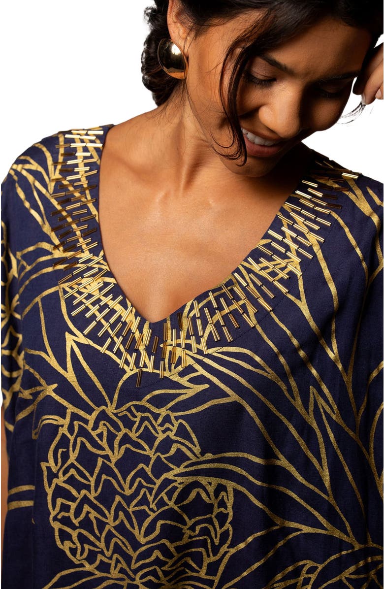 Tori Richard Pineapple Isle Amari Caftan, Alternate, color, 