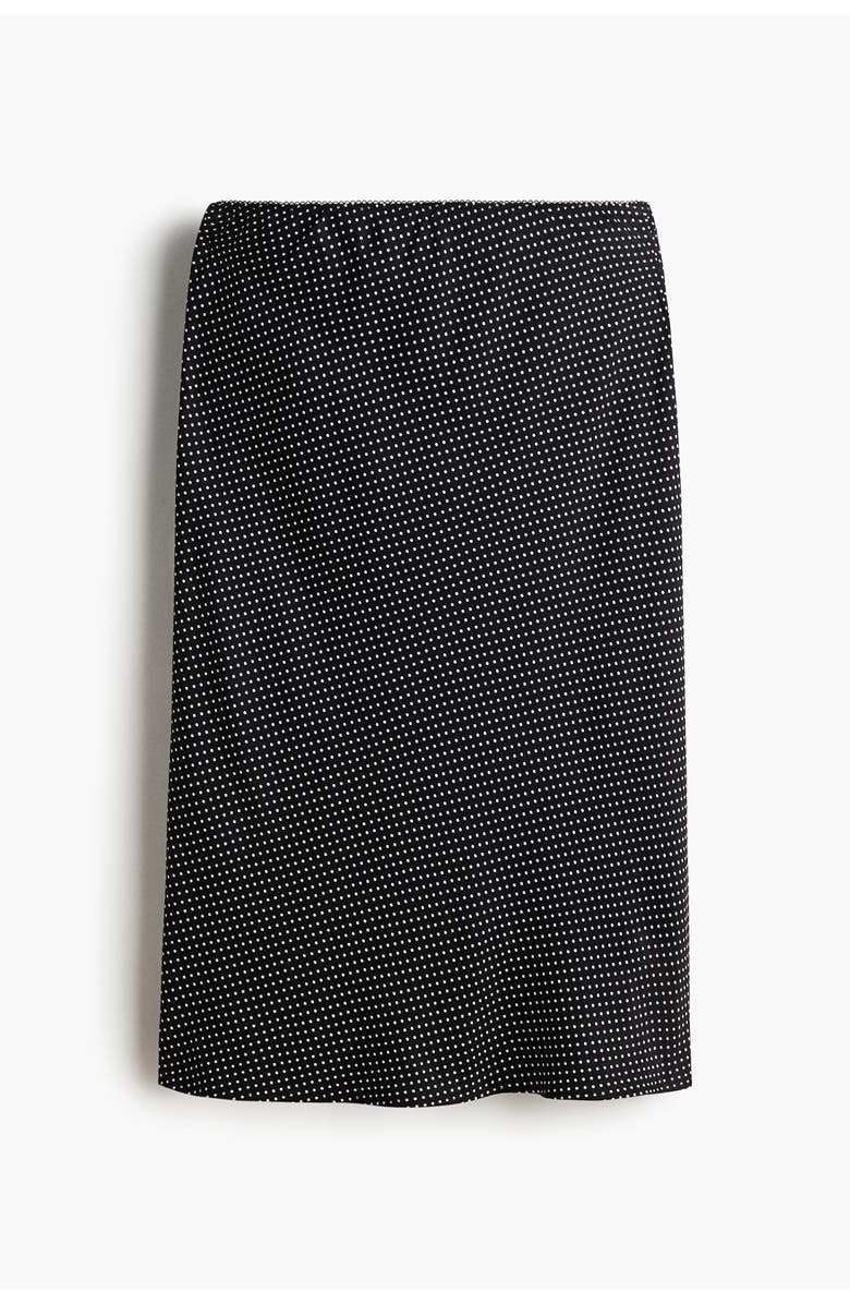 H&M Viscose Slip Skirt, Main, color, Black/White Dotted