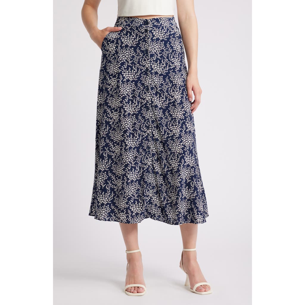 & OTHER STORIES & OTHER STORIES PRINT BUTTON FRONT MAXI SKIRT