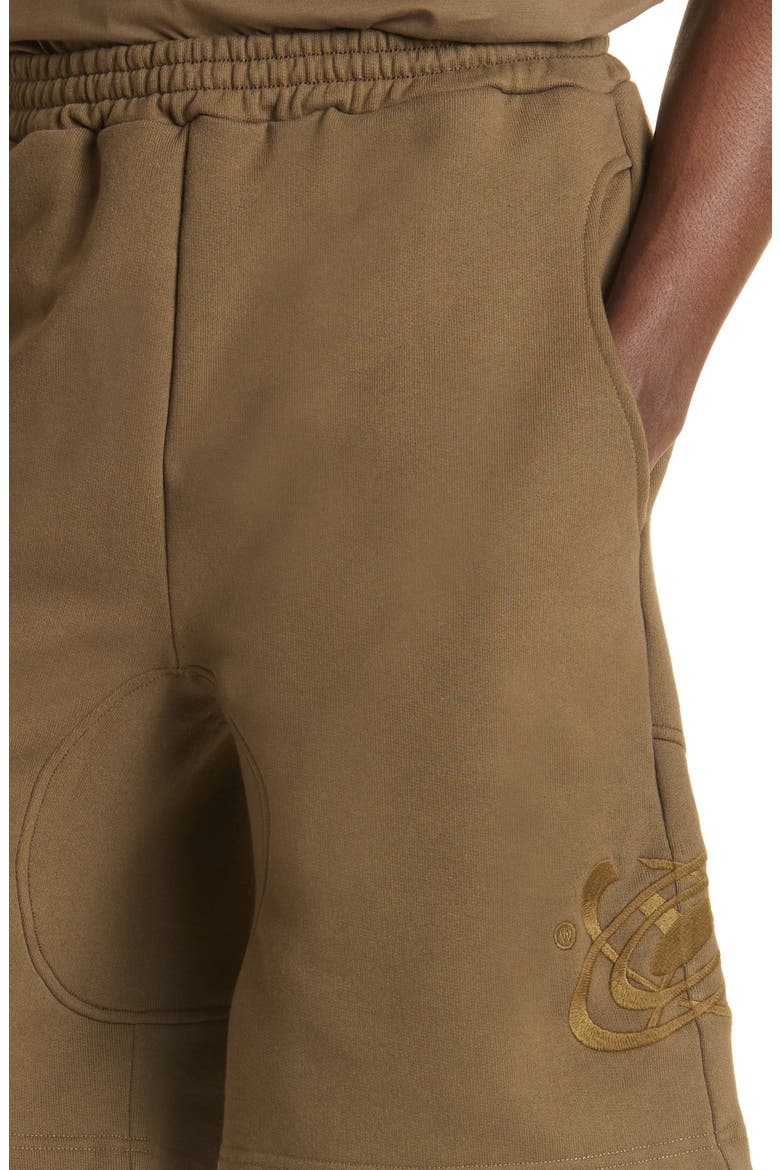 Intel. Embroidered Knit Shorts, Alternate, color, MUD