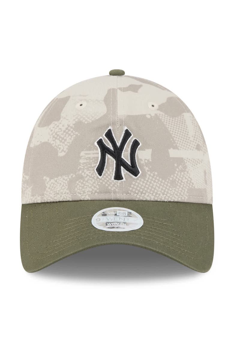 New Era Women's New Era Light Beige/Olive New York Yankees 2025 Armed Forces Day 9TWENTY Adjustable Hat, Alternate, color,