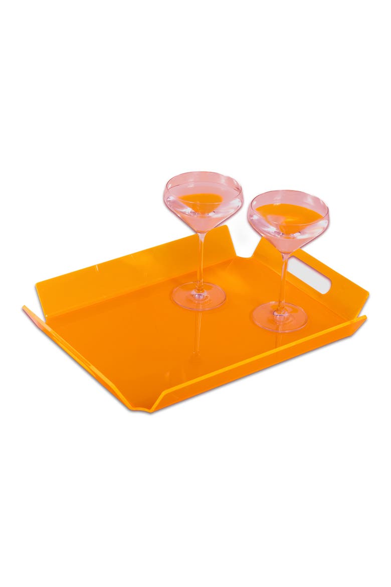 Dezi Acrylic Serving Tray, Alternate, color, ORANGE