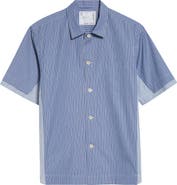 Sacai Mixed Stripe Cotton Poplin Button-Up Shirt