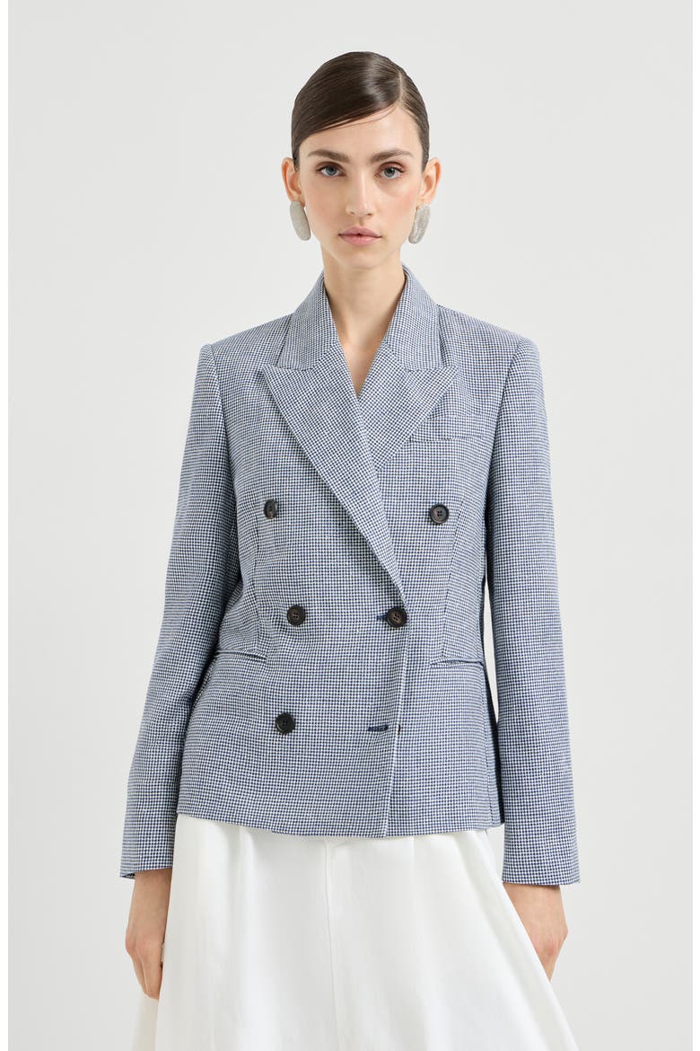 Houndstooth blazer, Main, color, Blue