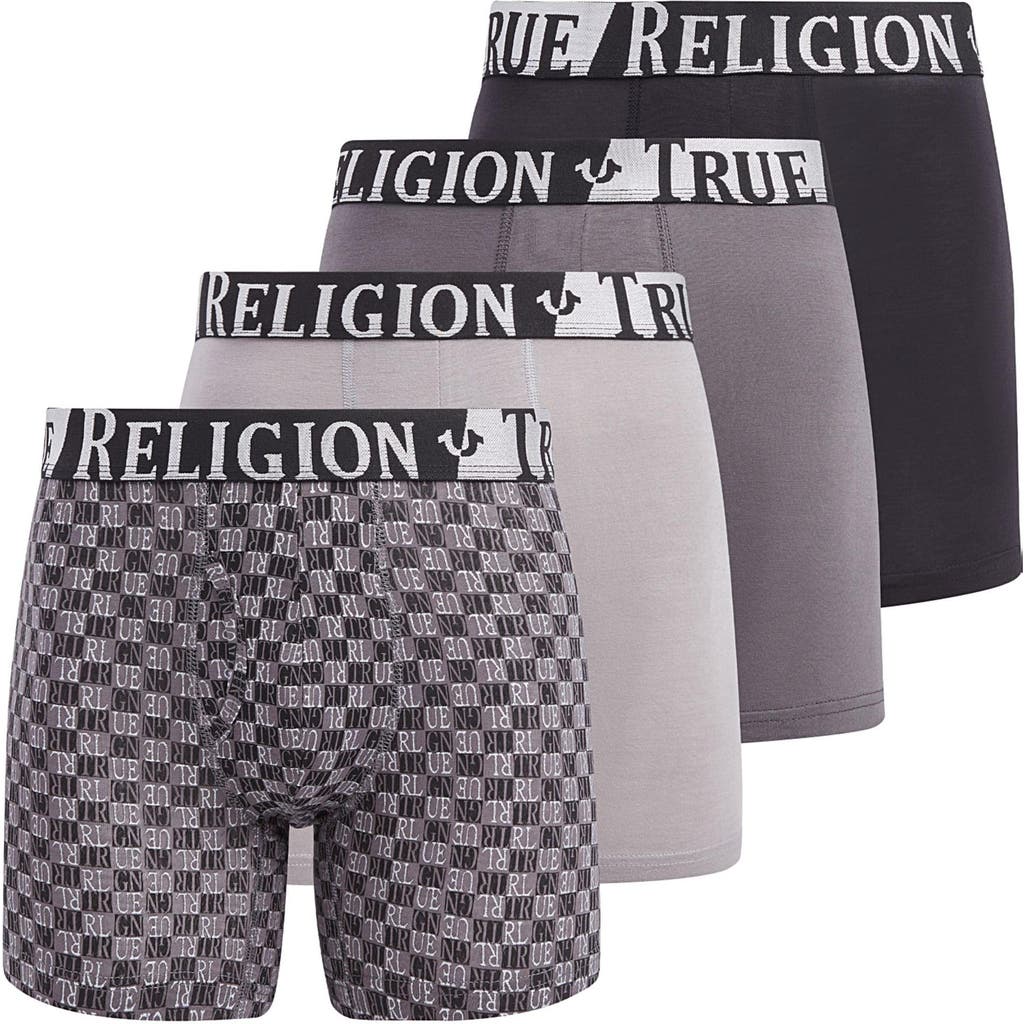 True Religion Boxer Briefs Stretch Underwear Pack Of 4 In Multi