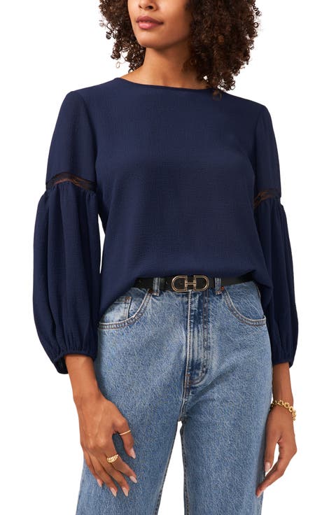 Lace Detail Crepe Blouse