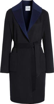 ST. JOHN Two-Tone Double Face Wool & Cashmere Coat