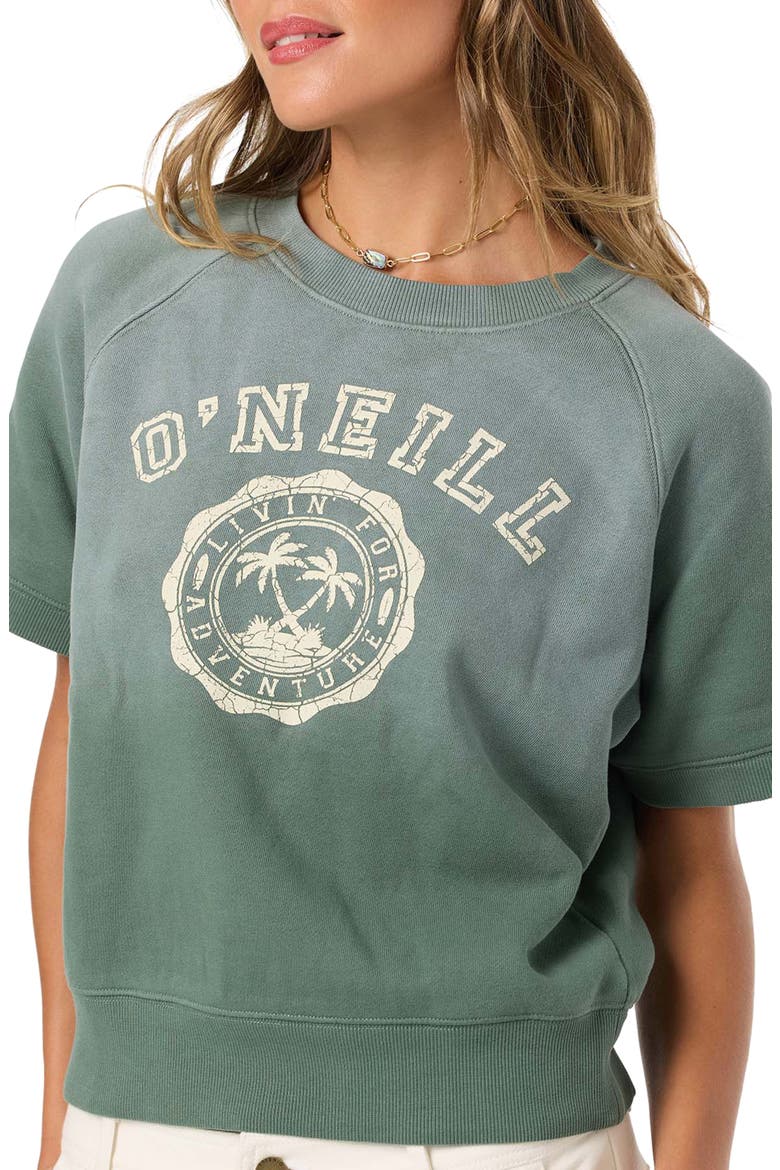Athletic Seal Short Sleeve Fleece Graphic Sweatshirt, Alternate, color, DARK FOREST