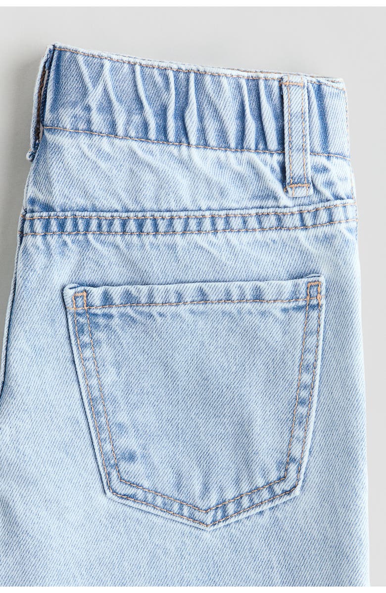 H&M Motif-detail Wide Leg Jeans, Alternate, color, Light Denim Blue/Flowers