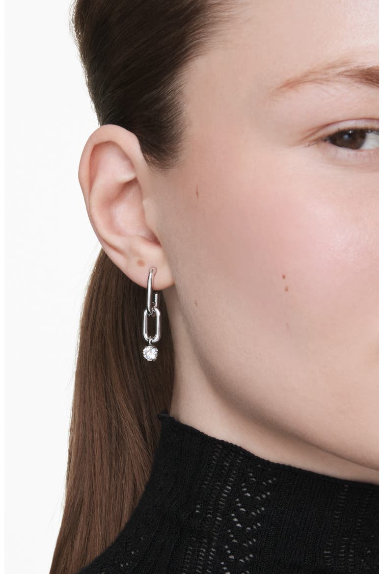 Constella Crystal Drop Earrings, Alternate, color, RHODIUM/ WHITE