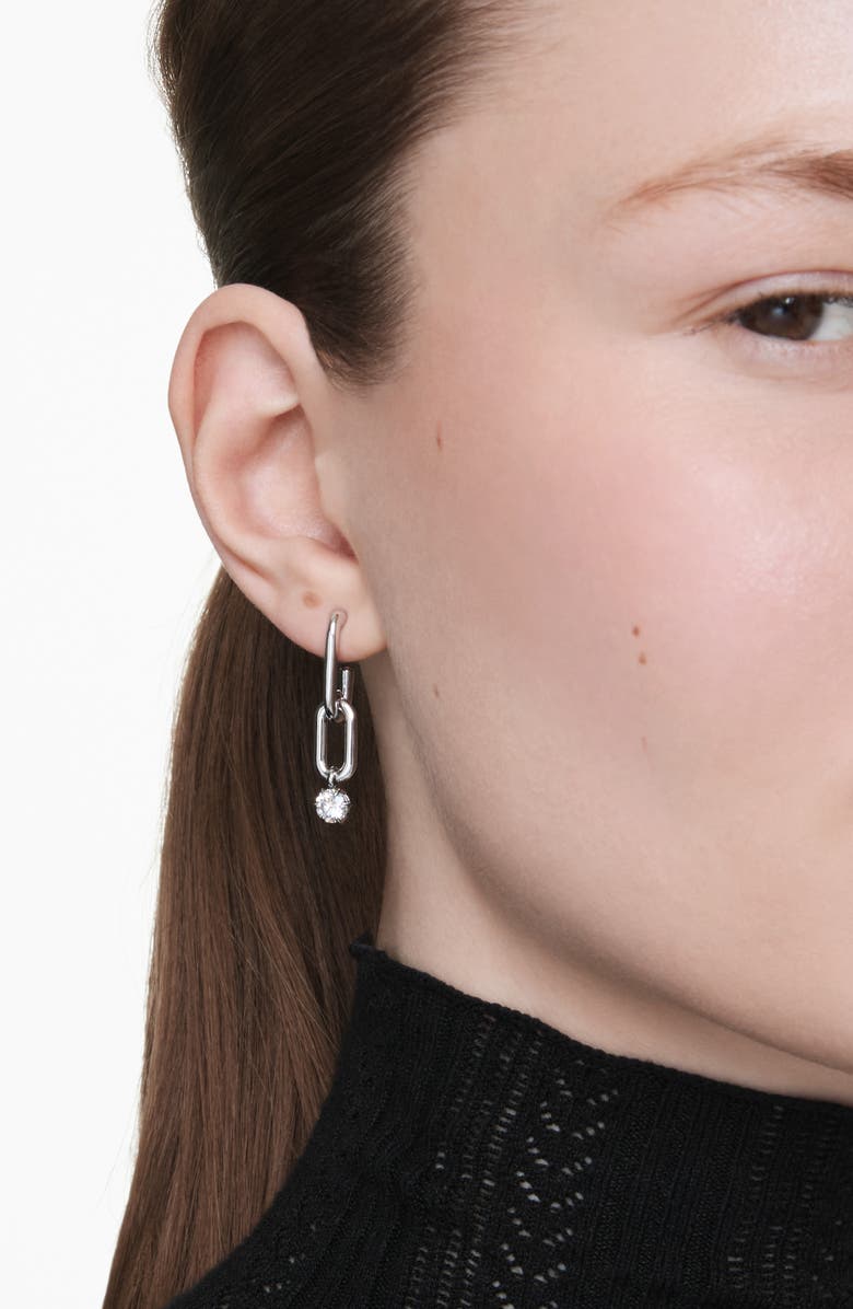 Swarovski Constella Crystal Drop Earrings, Alternate, color, Rhodium/ White