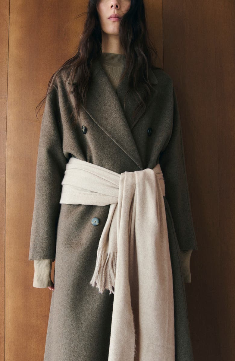 MANGO Fringe Scarf, Alternate, color, Sand