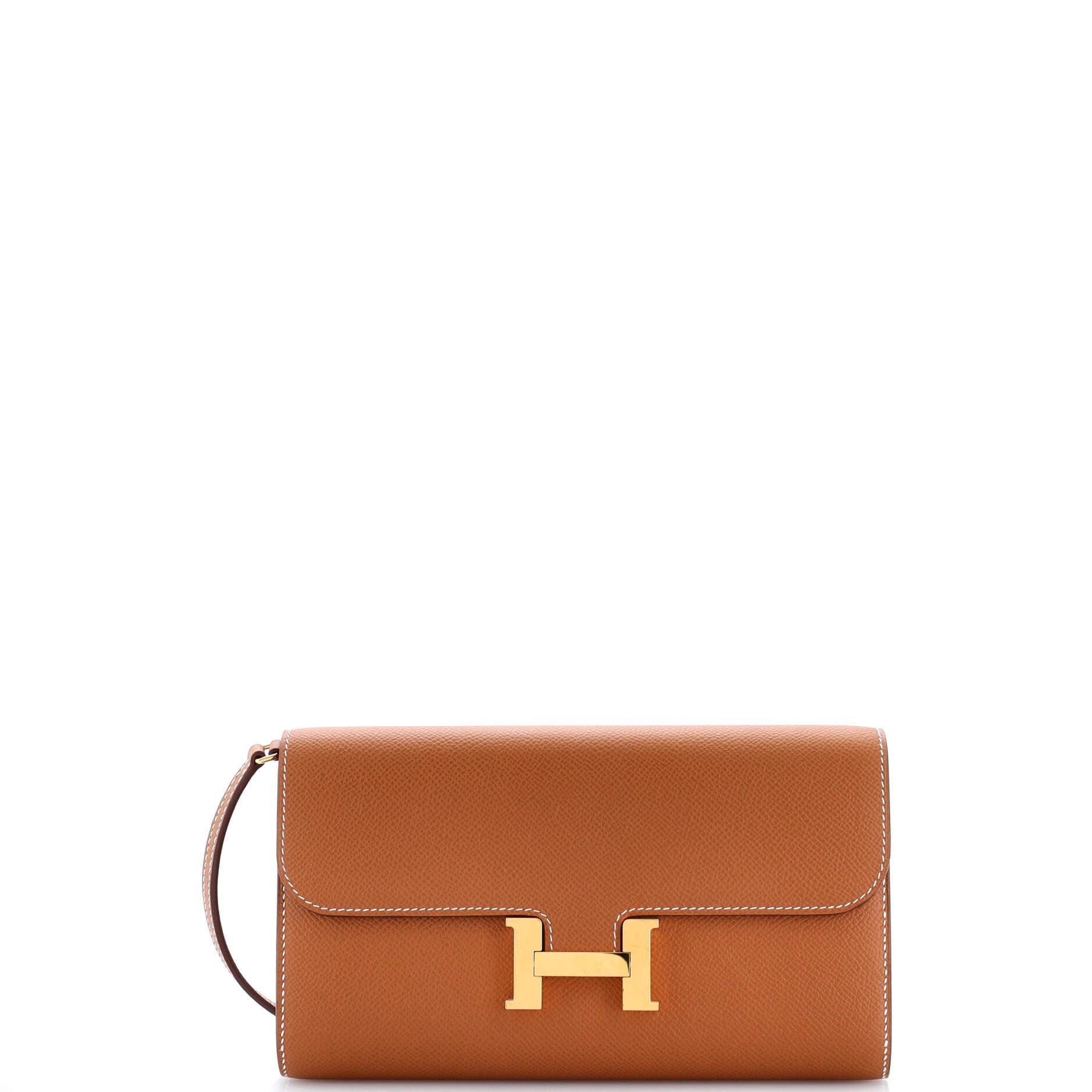Pre-Owned Hermes Constance To Go Wallet Epsom, Main, color, Gold