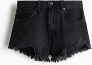 H&M Worn-look Denim Shorts