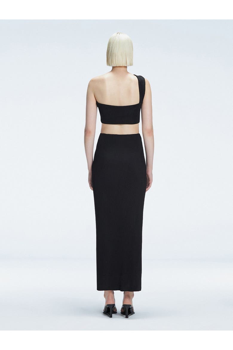 Esmeralda Maxi Skirt with Front Ruched Detail, Alternate, color, Black