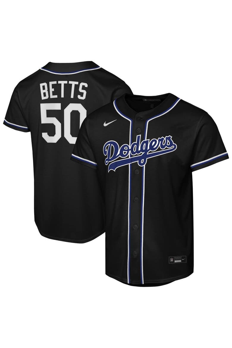 Youth Nike Mookie Betts Black Los Angeles Dodgers Fashion Replica Player Jersey, Main, color, Black