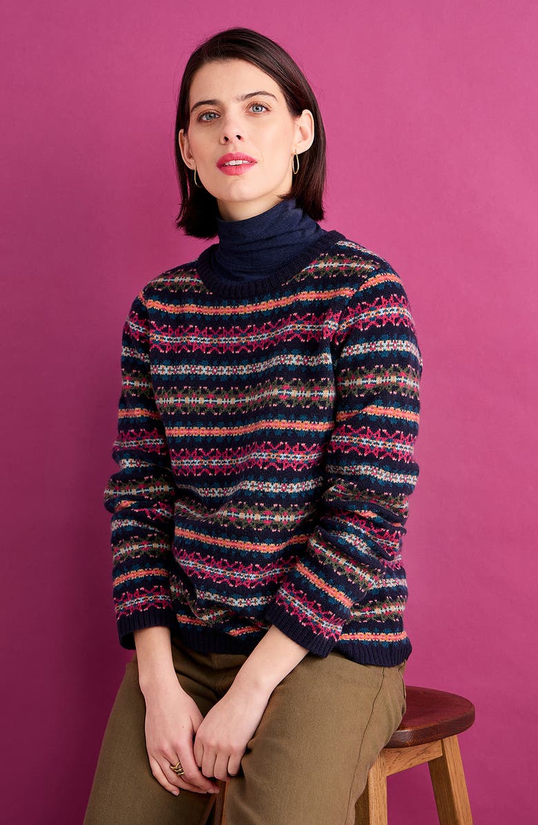 Seasalt Cornwall Percella Cove Fair Isle Merino Wool Blend Sweater, Alternate, color, 