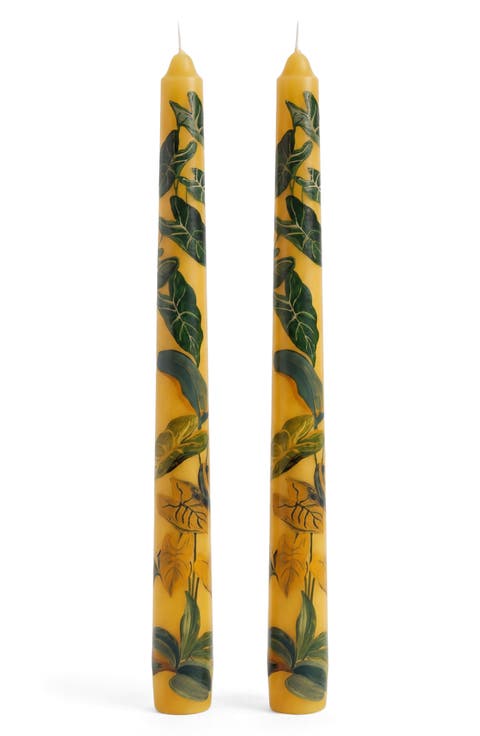 Set of 2 Foliage Taper Candles