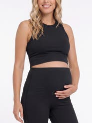 MOTHERHOOD MATERNITY Crew Neck Racerback Cropped Maternity Tank