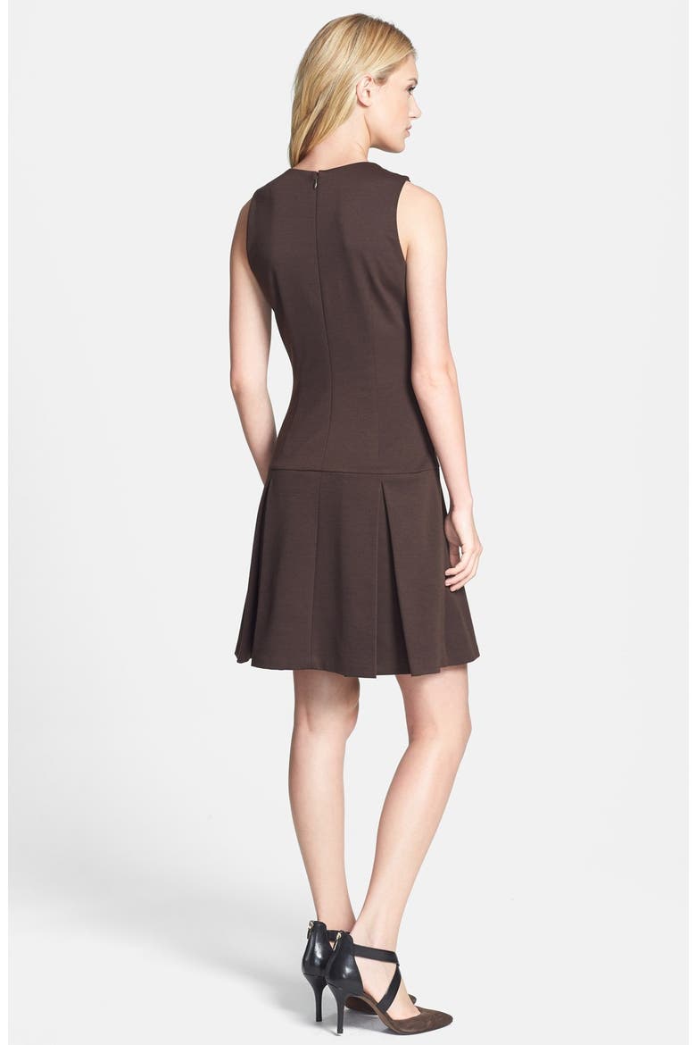 Shoulder Zip Stretch Knit Dress, Alternate, color, CHOCOLATE