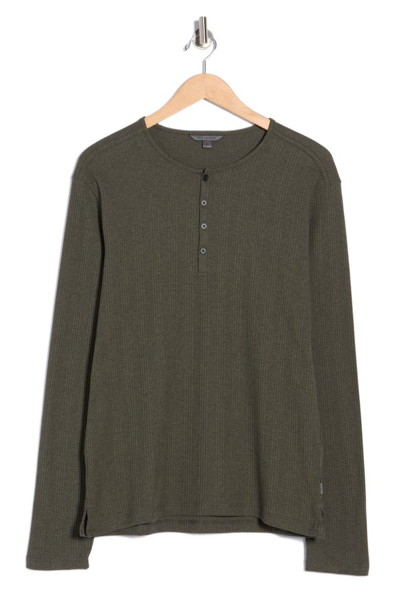 Richard Long Sleeve Waffle Henley, Alternate, color, DARK OLIVE
