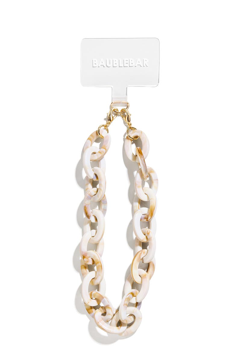 BaubleBar Chain Link Phone Wrist Strap, Alternate, color, White