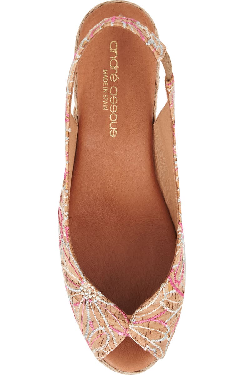André Assous Audrey Slingback Peep Toe Espadrille Wedge Sandal, Alternate, color,