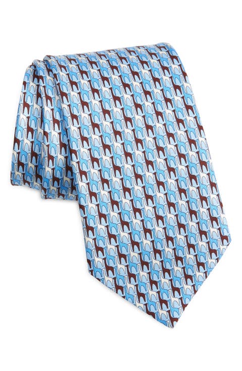 Quadri Giraffe Silk Tie