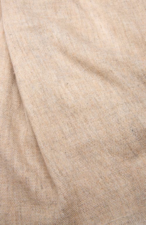 Saachi Wool Blend Fringe Scarf In Light Beige