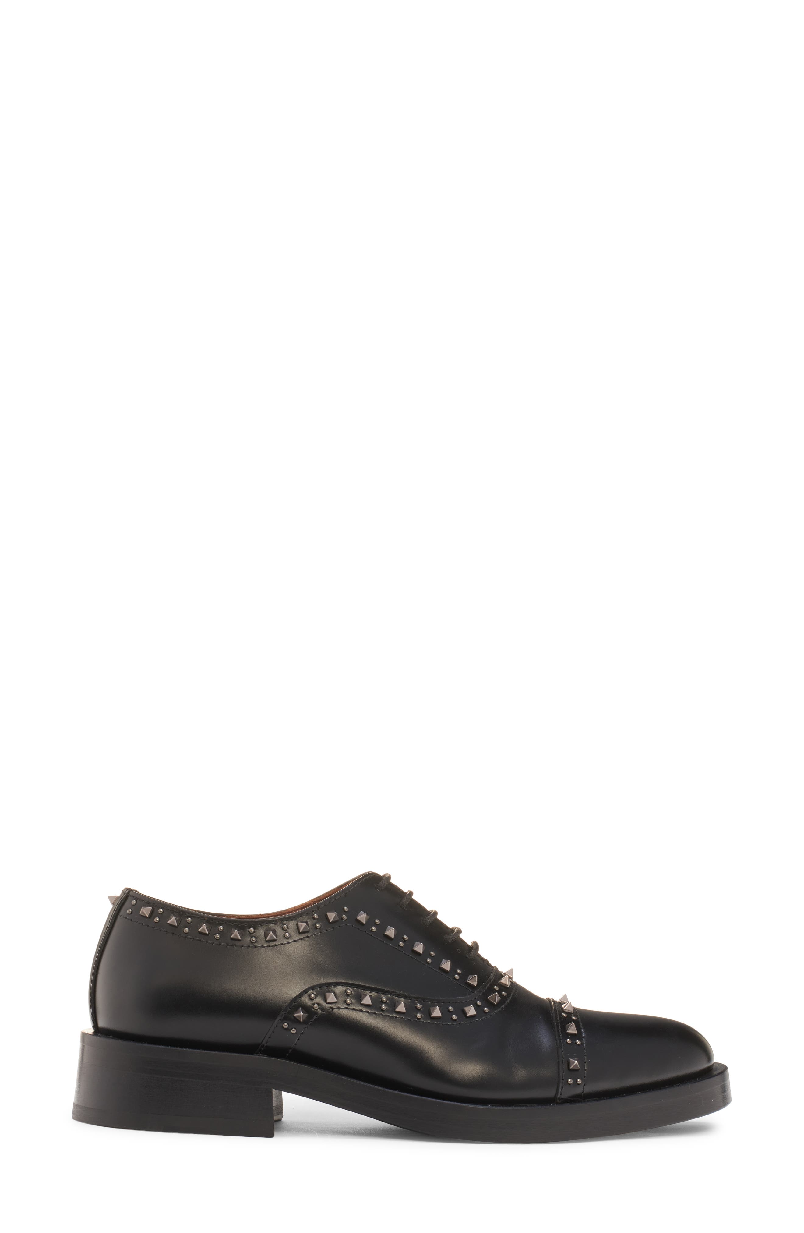 Gentleglam Studded Wingtip Oxford, Alternate, color, NERO